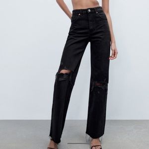 Like New Zara Black Wide Leg Jeans